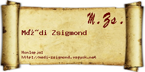Mádi Zsigmond névjegykártya